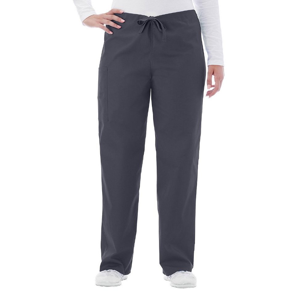 NWT WHITE SWAN UNISEX DRAWSTRING SCRUB PANTS CHARCOAL LARGE